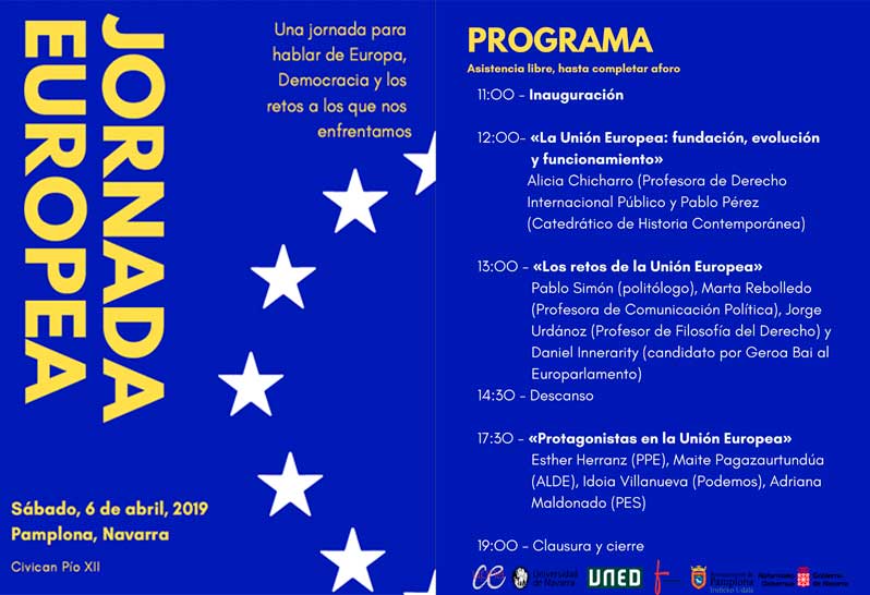 El Centro de UNED Pamplona participa en una jornada sobre Europa y la democracia