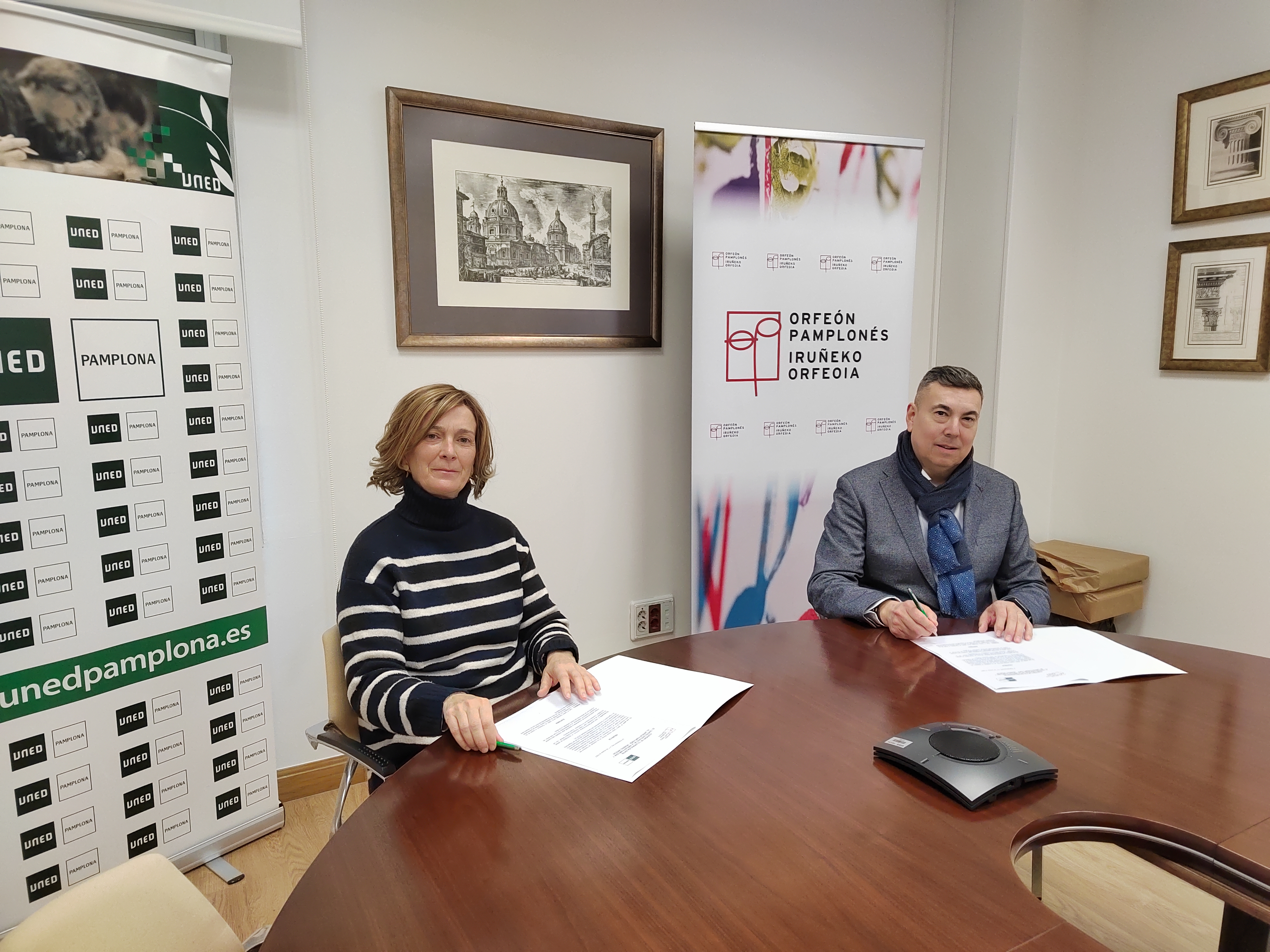 Convenio de colaboración  entre UNED Pamplona y el Orfeón Pamplonés